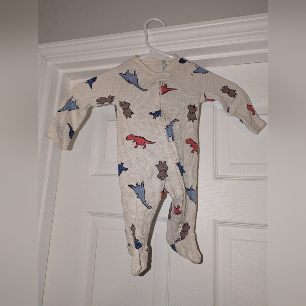 Carter's Cream Dinosaur Print Footie